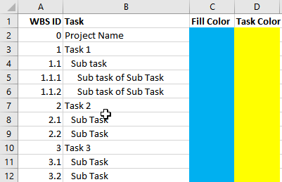 project wbs template excel