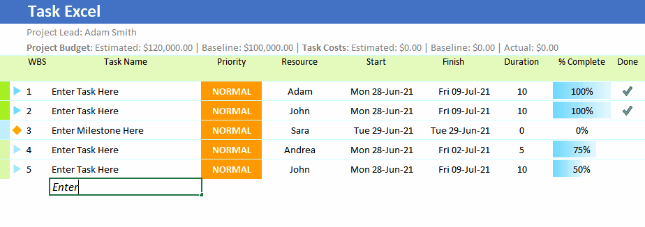 action tracker excel template